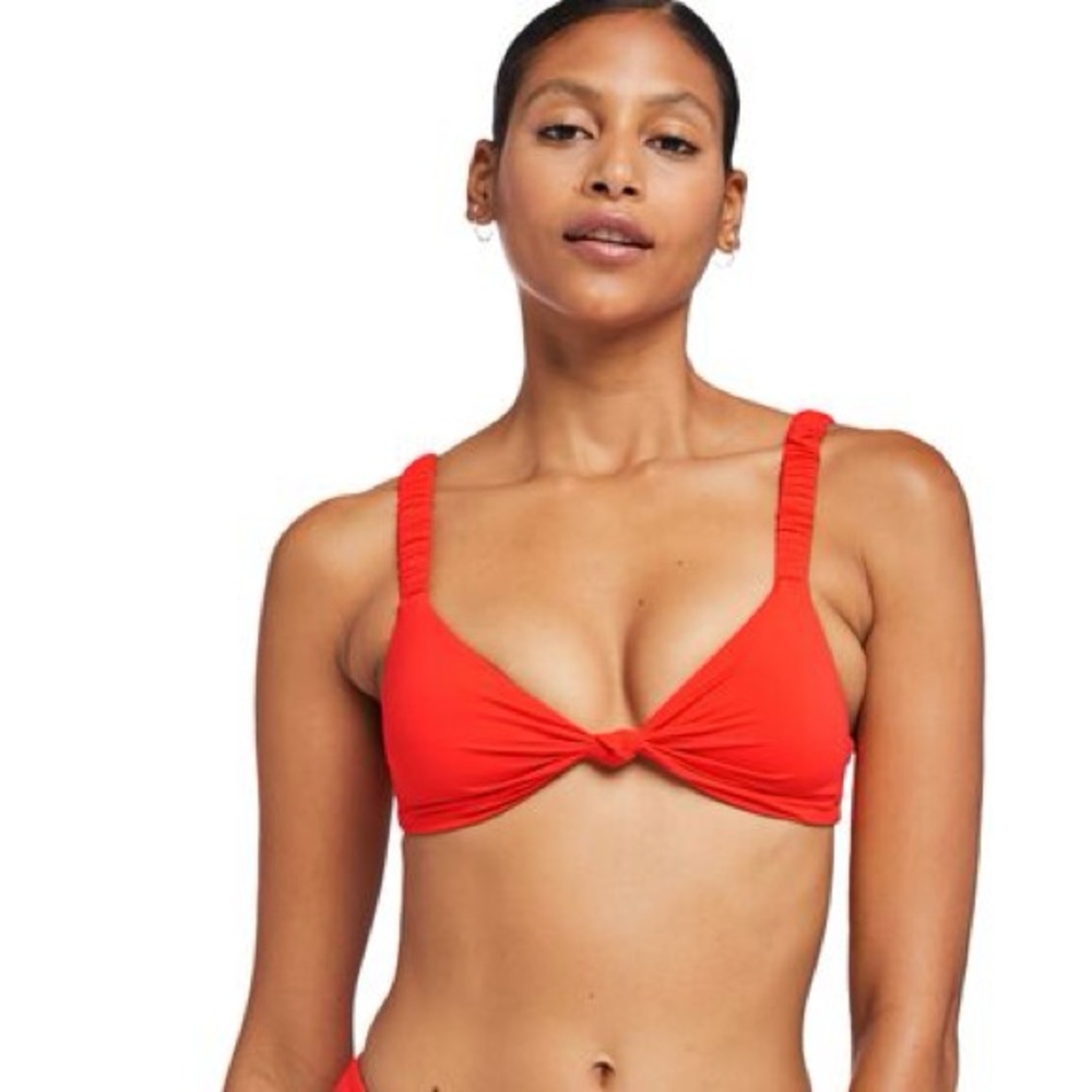 Vitamin A Zuri Bralette Knot Bikini Top Red L